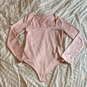 Stylish Pink Square Neckline Top